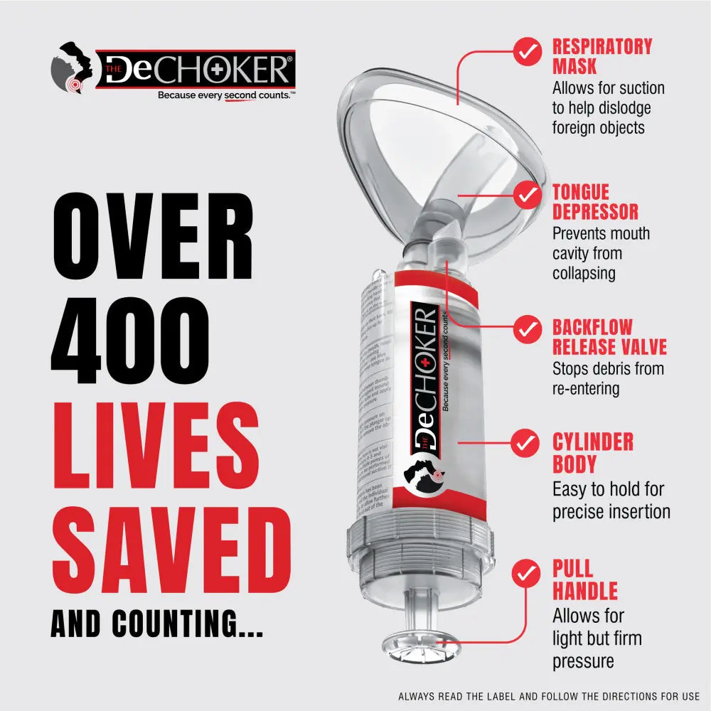 Dechoker Adult Anti-Choking Device – 12 Pack | Emergency Airway Clearance
