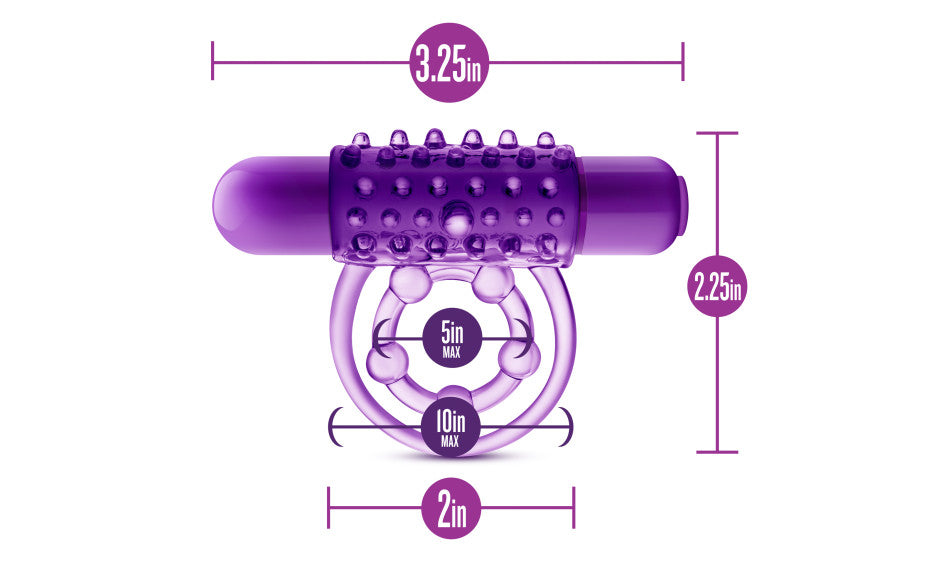 Play With Me The Player Vibrating Double Strap Cock Ring Purple