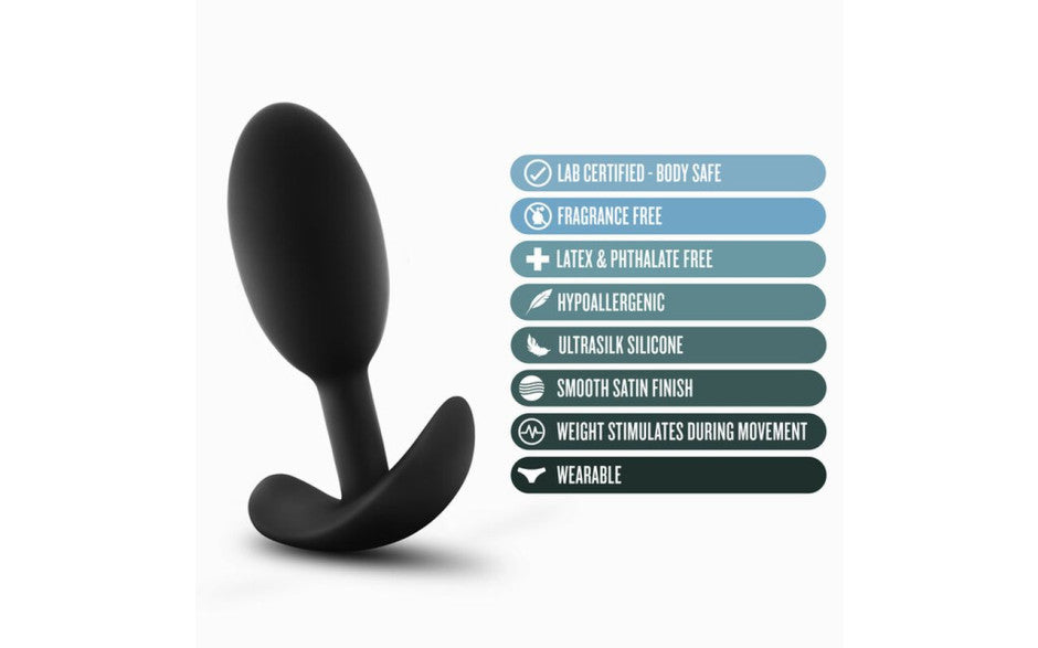 Anal Adventures Platinum Silicone Vibra Slim Plug Medium