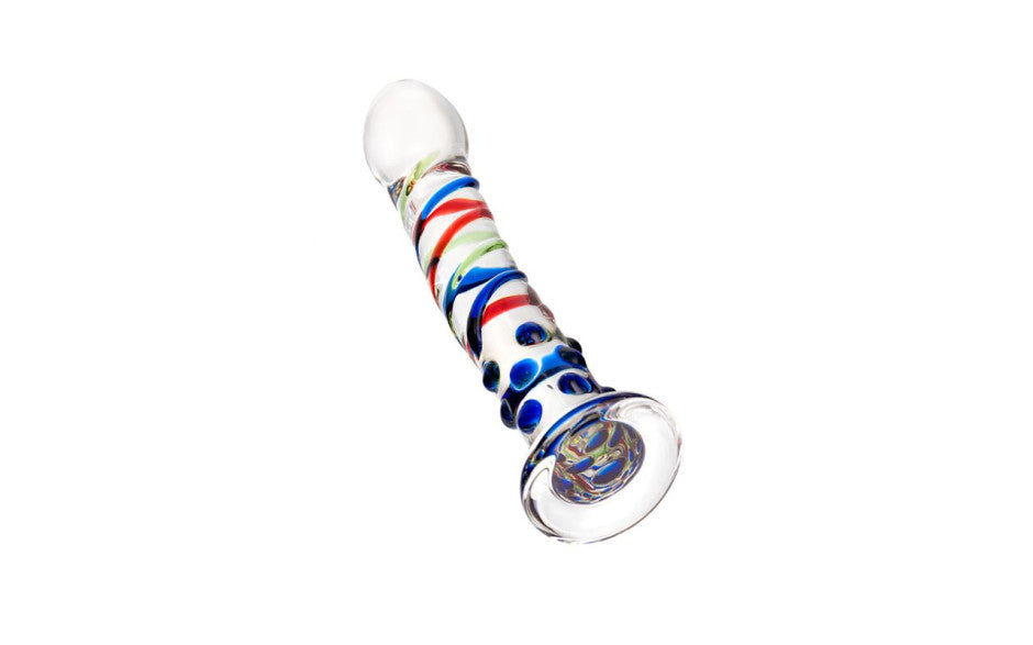 Sexus Glass Dildo Blue Tip 18cm