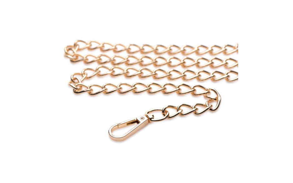 Leashed Lover Black/Gold Chain Leash