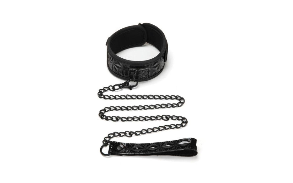Whip Smart Diamond Collar and Leash Black