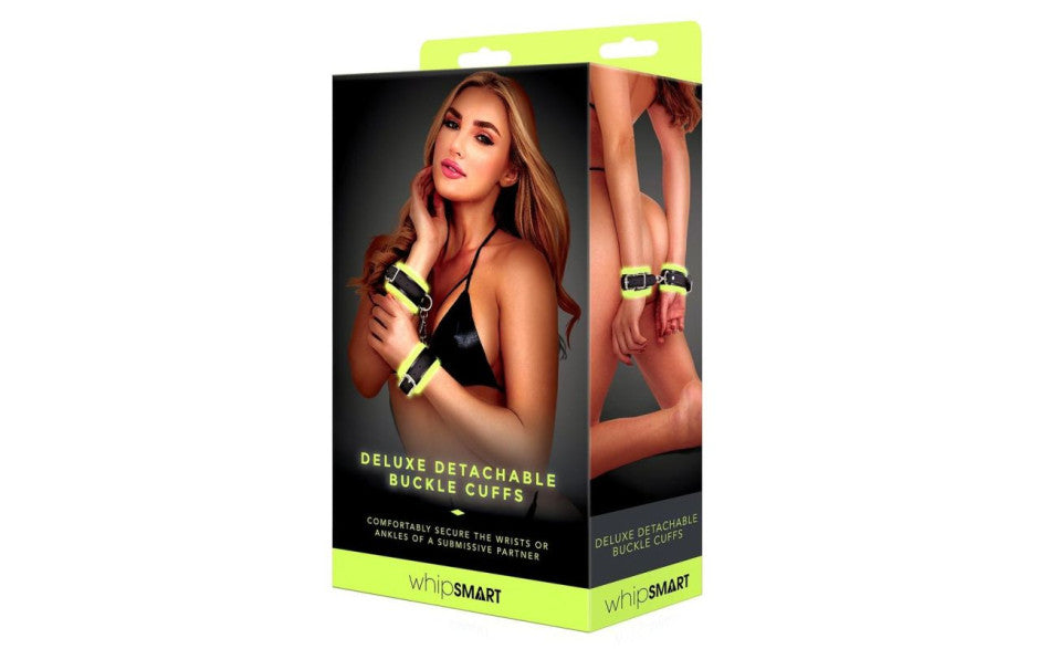 Glow In The Dark Deluxe Buckle Cuffs Black