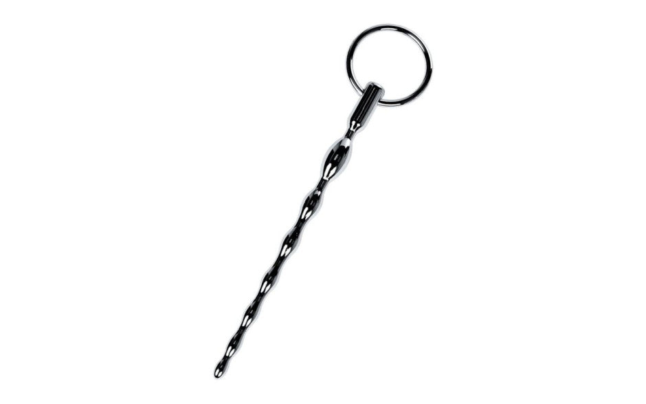 Silver Metal Braided Urethral Plug w Replaceable Ring