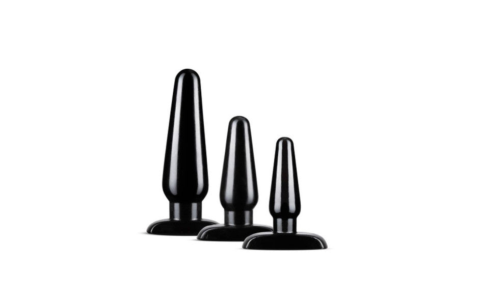Anal Adventures 3 Pc Basic Plug Kit Black