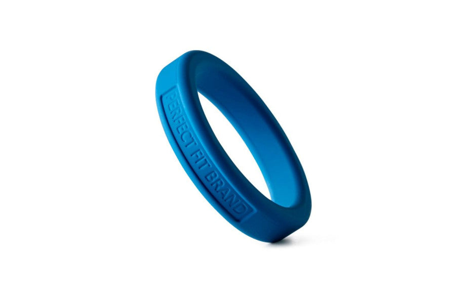 Classic Silicone Medium Stretch Penis Ring 44mm Blue