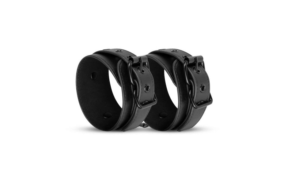 Faux Leather Ankle Cuffs Black