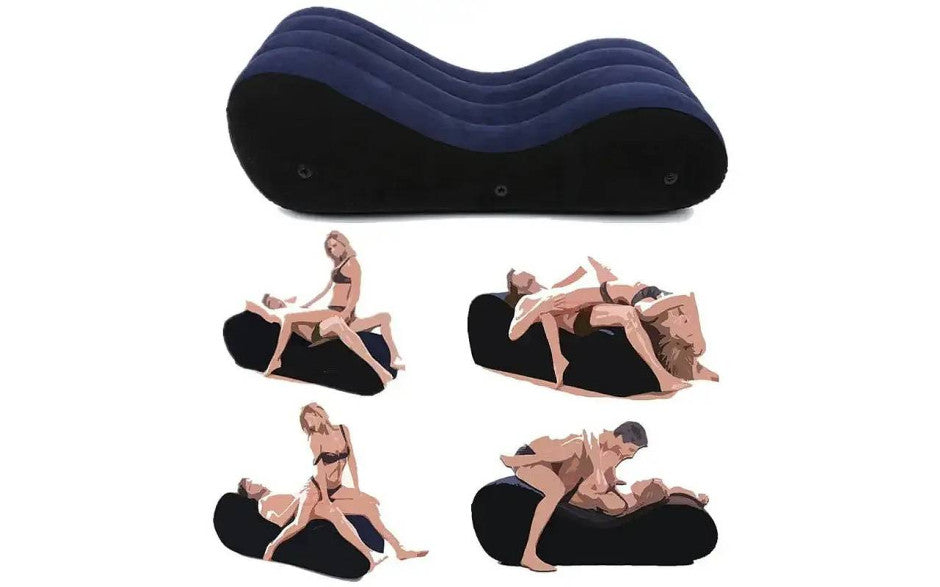 Large 1.5m Inflatable Suede Love Lounge with Handrail