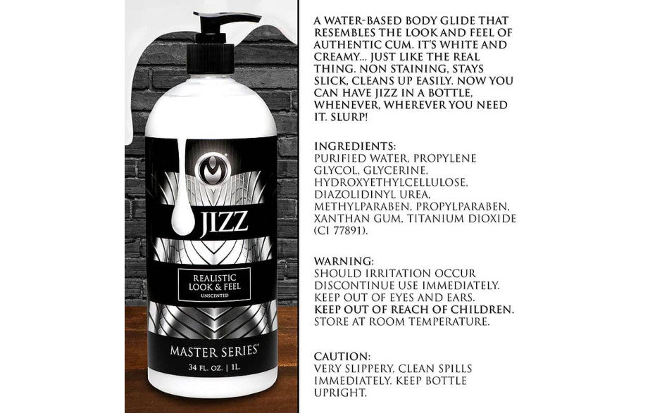 Jizz Unscented Water Based Lube 34oz