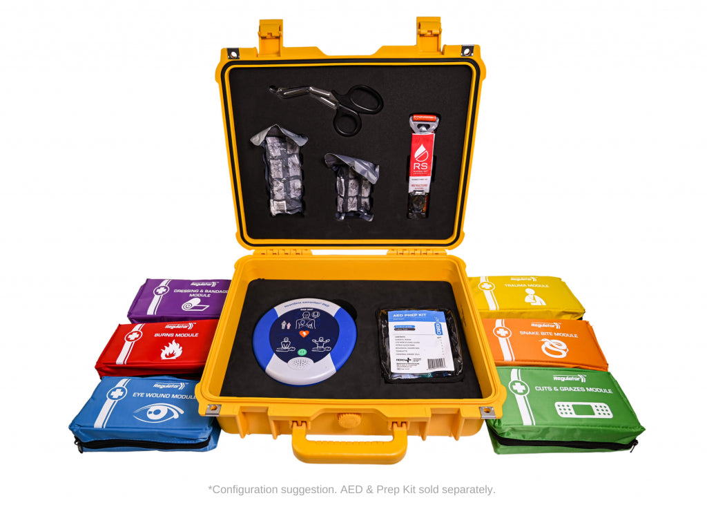 Extreme Waterproof First Aid & Trauma Kit – Rugged Case with Tourniquet, 6 Modular Packs, Ideal for Remote & High-Risk Worksites