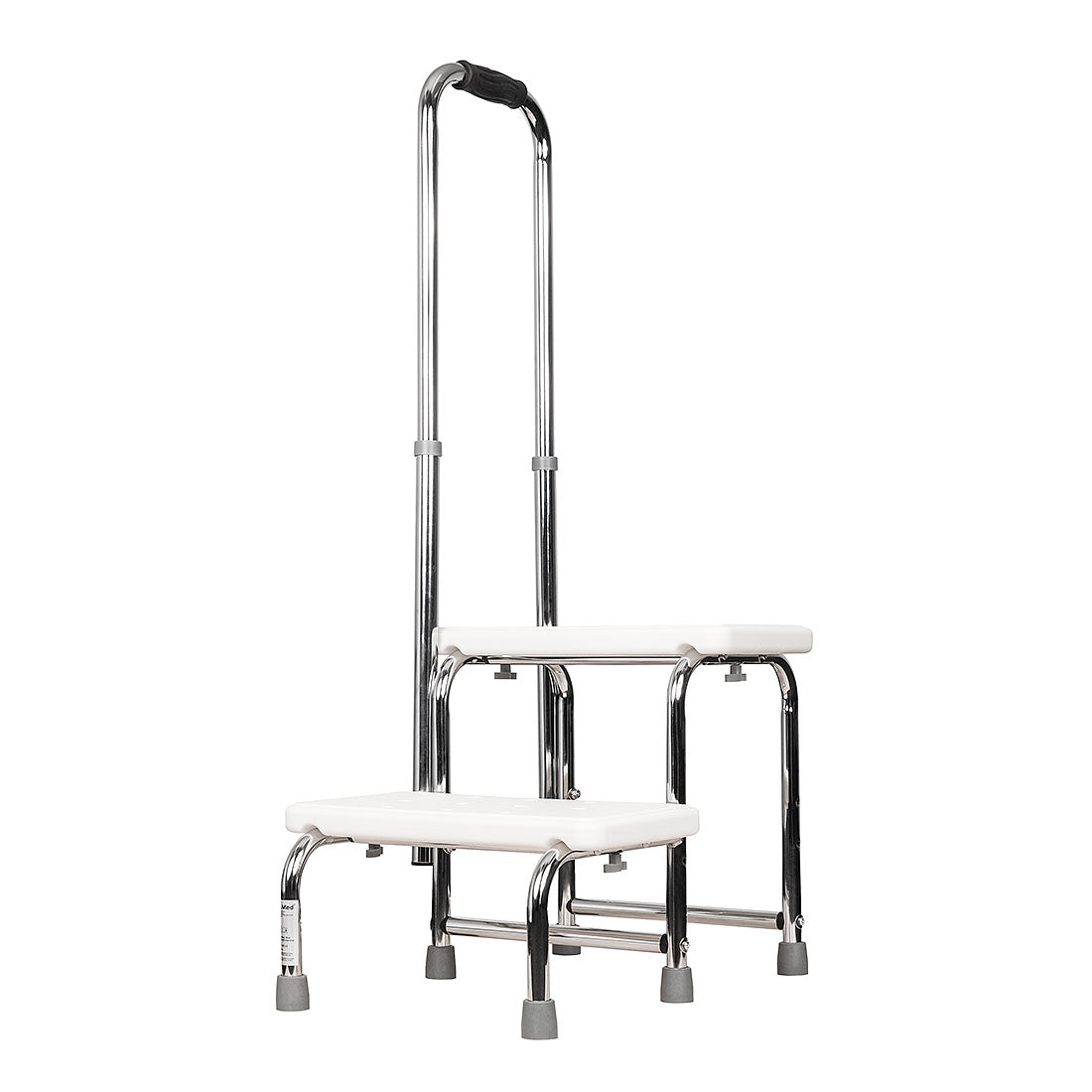 Heavy-Duty Two Step Stool with Handrail | Non-Slip Base & 140kg Capacity | Chrome-Plated Steel