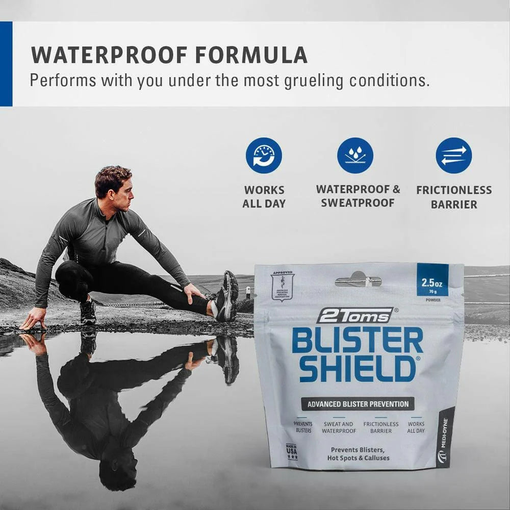 2Toms BlisterShield Powder 70g for Preventing Blisters in Shoes and Gloves