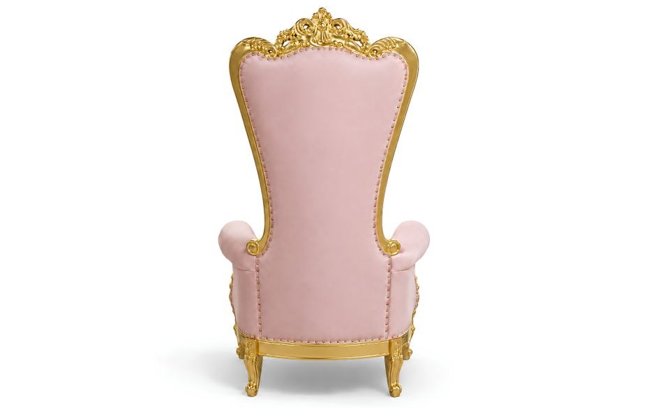 Domina Throne Chair Gold Frame Pink Velvet Cushion