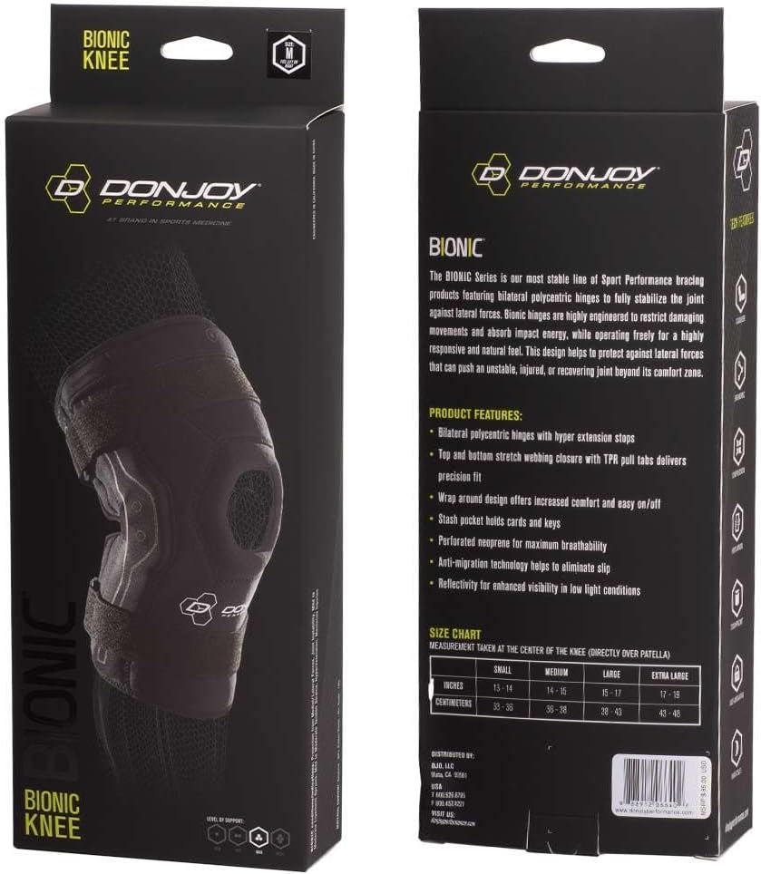 DonJoy Performance Bionic Knee Support Brace: Black, Medium