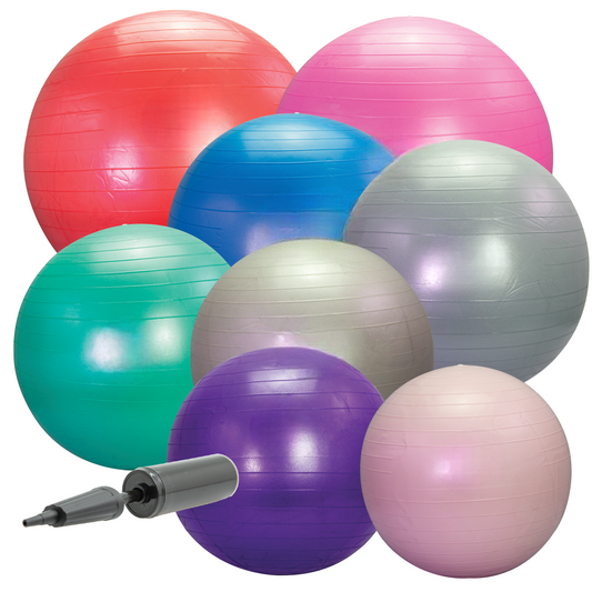 Anti-Burst Exercise Ball – 300kg Rated, Non-Slip Surface – 8 Sizes with Hand Pump Included