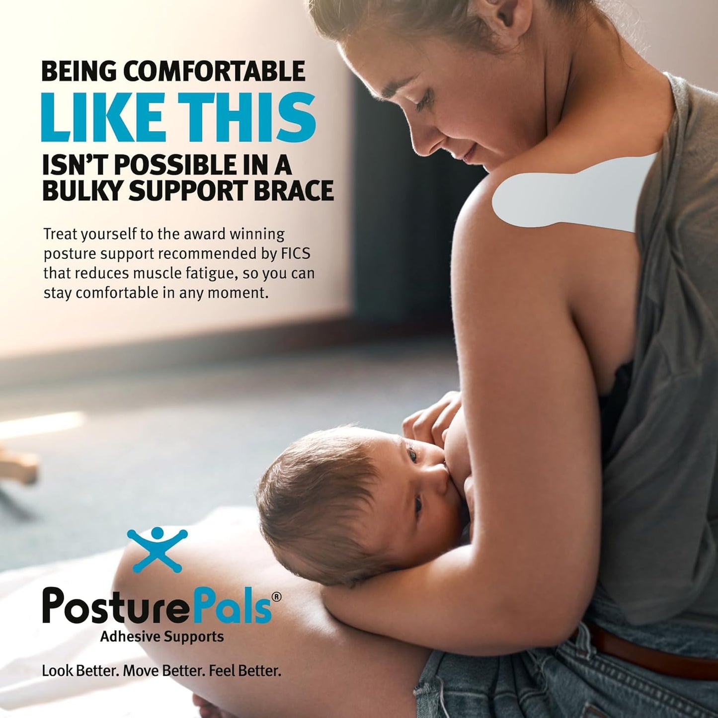 PosturePals X Shape Posture Corrector Support Tape – Large Pack of 5 | Waterproof, Versatile, Pregnancy & Injury Support