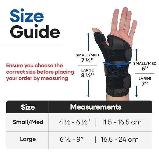 Wrist Thumb Splint - Adjustable Support for Wrist and Thumb