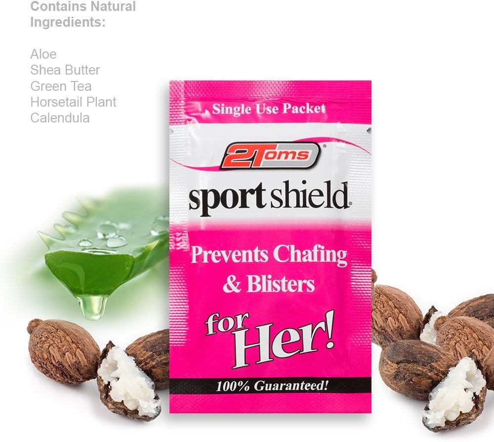 2Toms Sportshield For Her - Anti-Chafing Towelettes for Women, 10-Pack