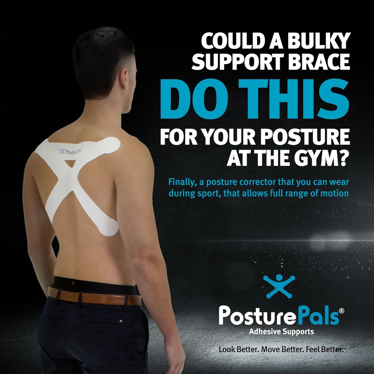 PosturePals X Shape Posture Corrector Support Tape – Large Pack of 5 | Waterproof, Versatile, Pregnancy & Injury Support