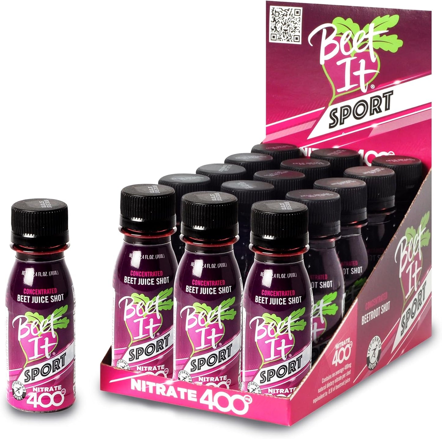 Beet It Sport Pro-Elite Shot, 2.4 fl oz, 15 Count - Concentrated Beetroot Juice Supplement