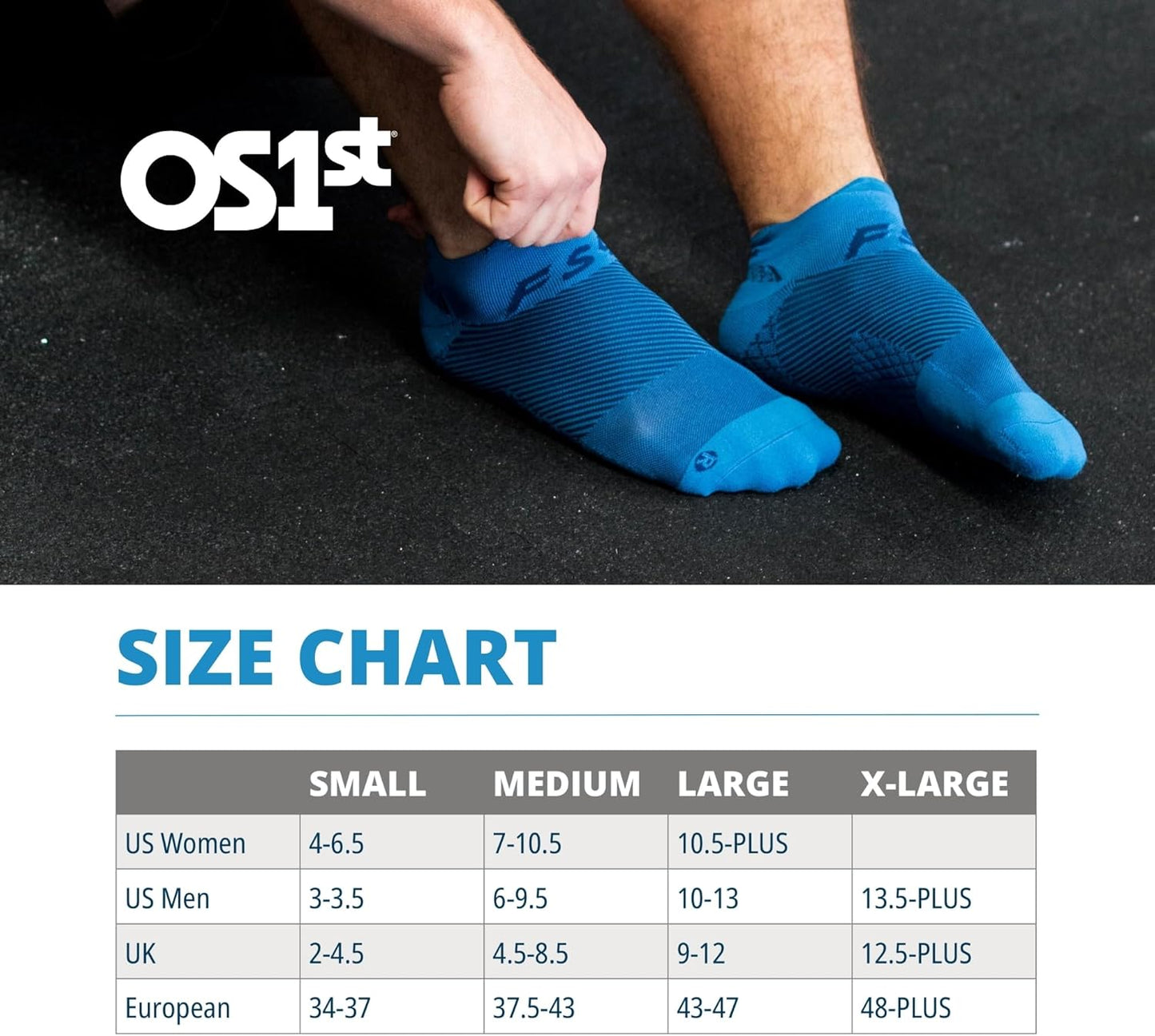 OrthoSleeve FS4 Orthotic Sock - No Show, Plantar Fasciitis Relief and Compression Support