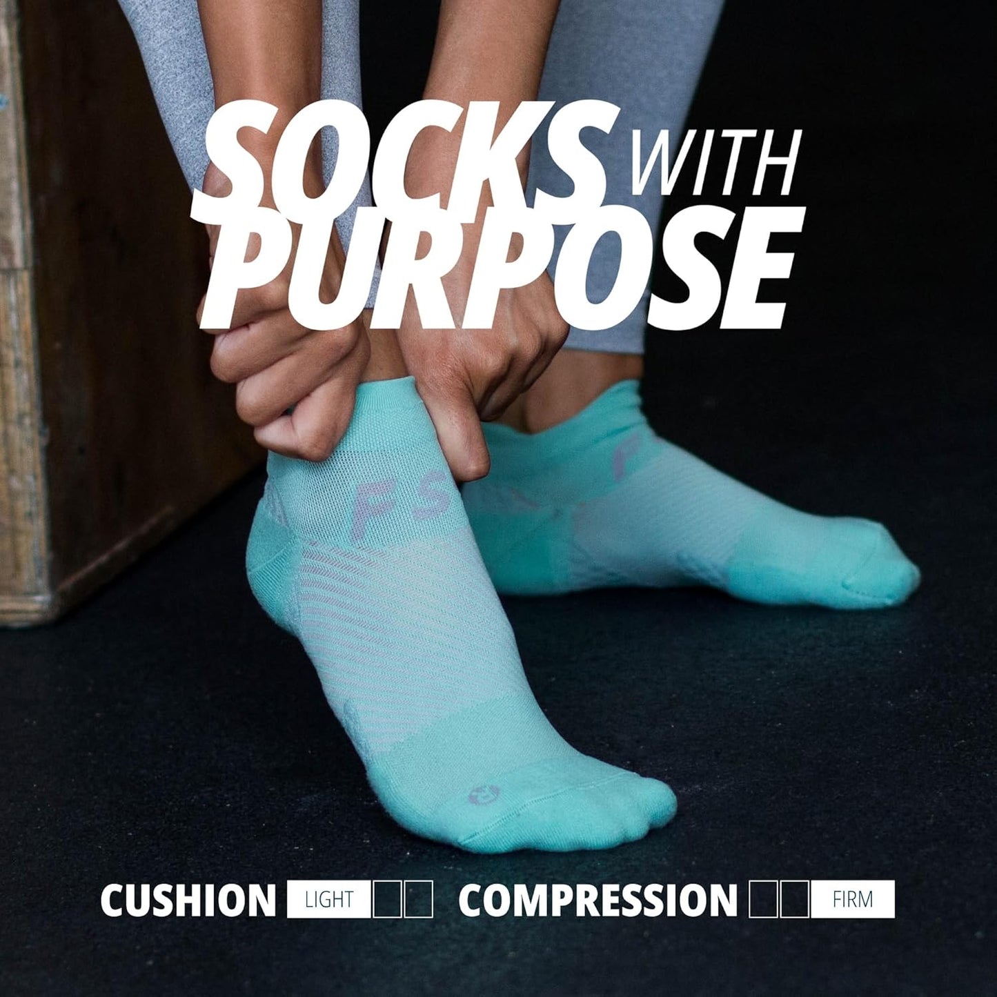 OrthoSleeve FS4 Orthotic Sock - No Show, Plantar Fasciitis Relief and Compression Support