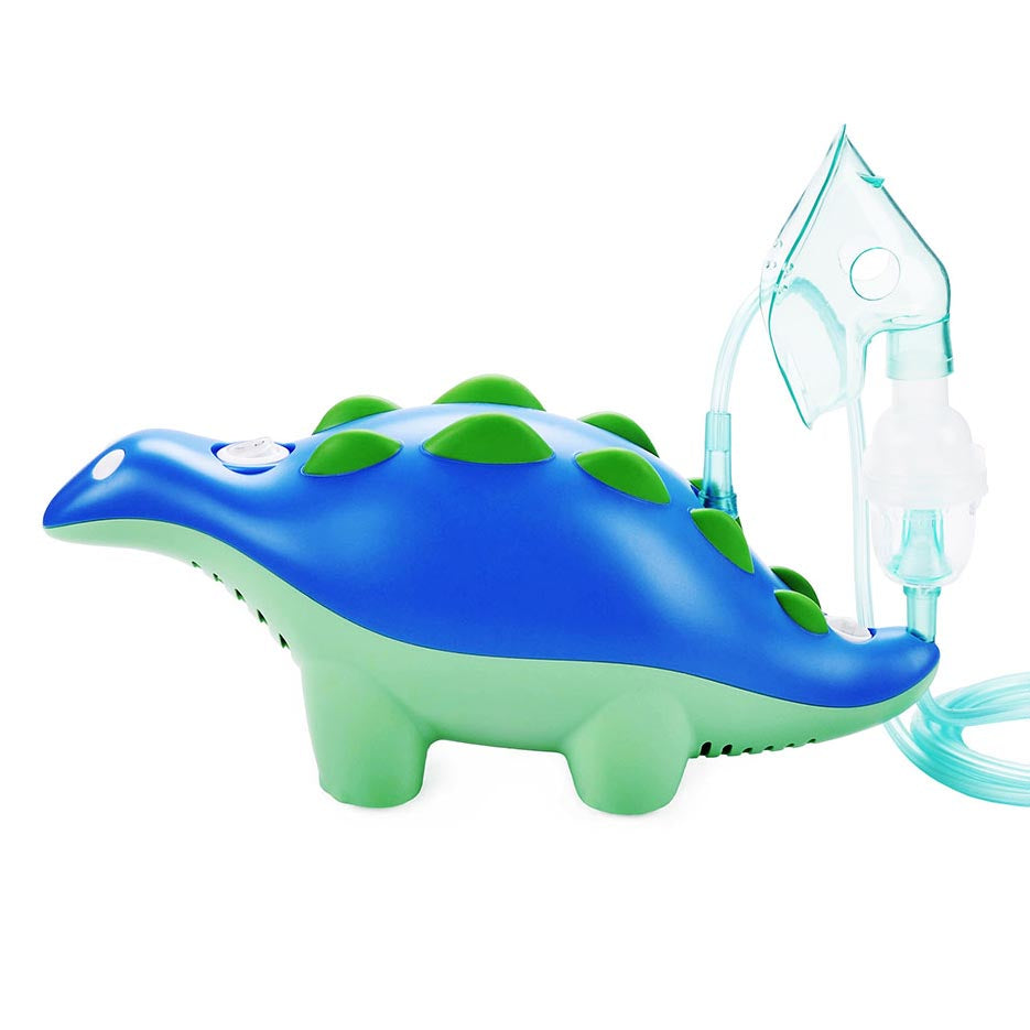 Dinosaur-Themed Kids Nebuliser with Child and Adult Masks - Quiet, Effective, and Easy to Use for Asthma and Respiratory Relief
