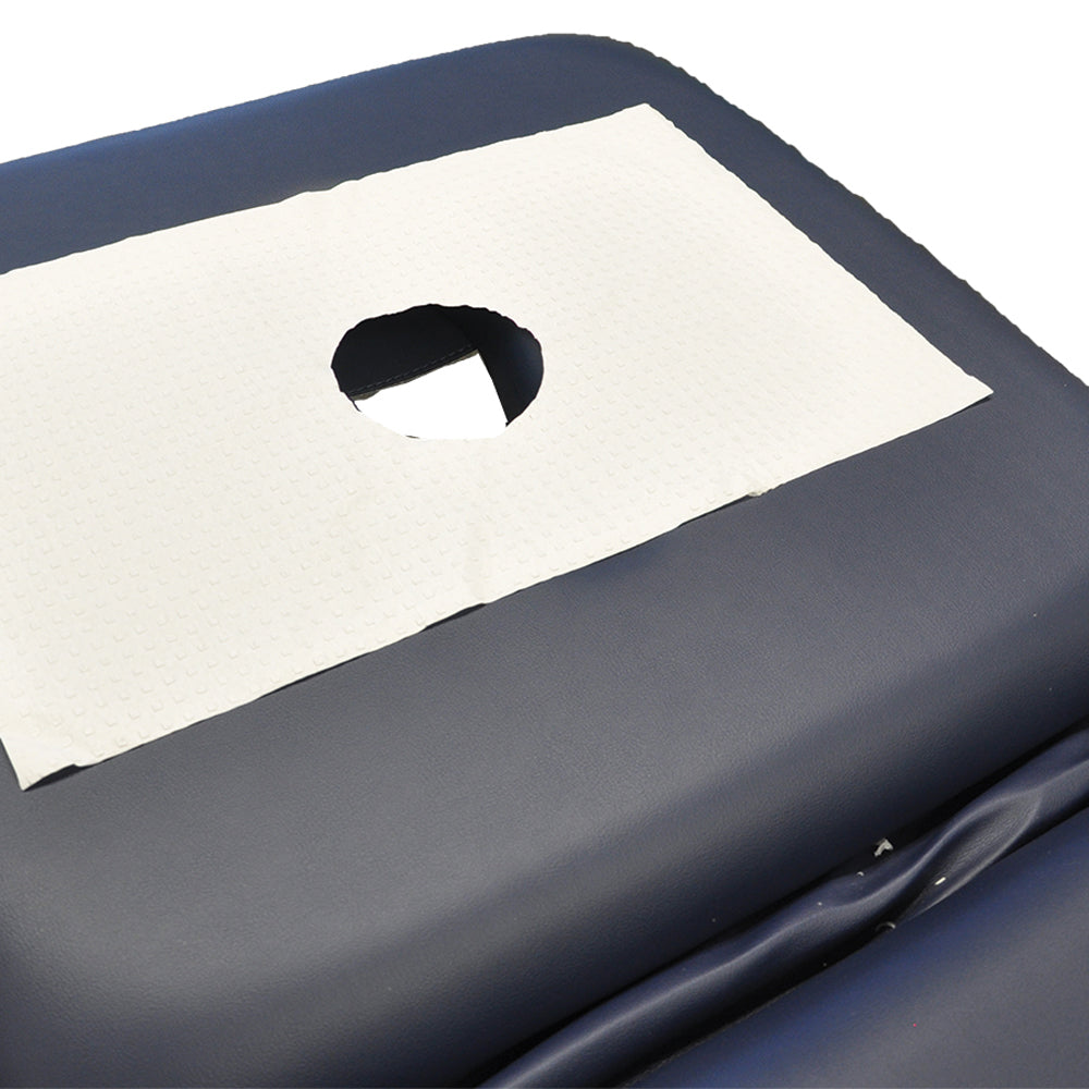 Disposable Head Pads – Box of 100 Hygienic Barrier for Treatment Tables, Available in Plain, Circle Cut, and X-Cut