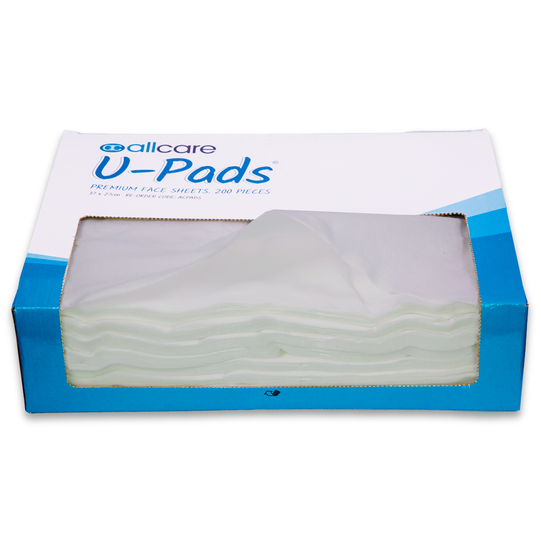 U-Pads Face Sheets – Biodegradable Disposable Face Cradle Covers, Soft Non-Woven Material, Available in Box of 200 or Carton of 1200