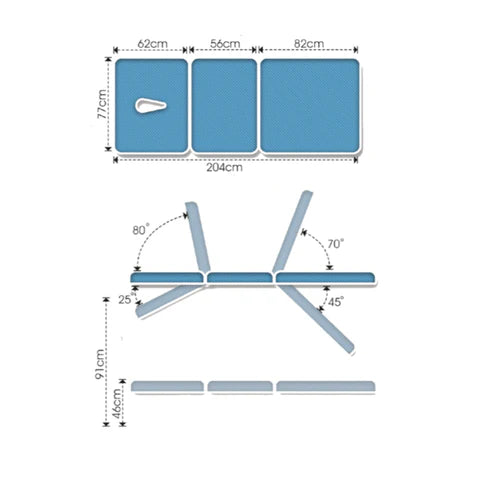 Allcare Regal 3-Section Electric Bariatric Treatment Table - Blue - 32