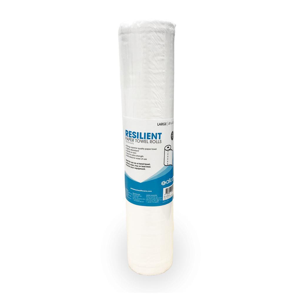 Resilient Paper Towel Rolls – 2-Ply, Perforated, Highly Absorbent, Gentle on Skin, Ideal for Clinics & Salons