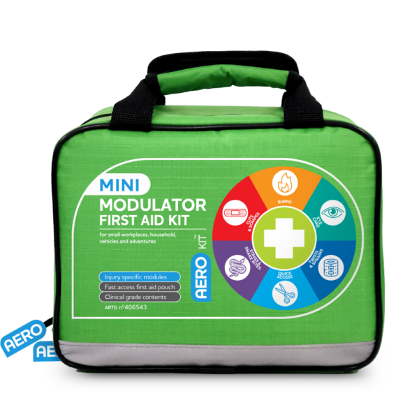 AEROKIT 3 Series Mini Modulator First Aid Kit – Softpack with 5 Colour-Coded Modules | 125 Hospital-Grade Items