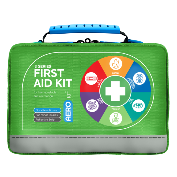 AEROKIT 3 Series First Aid Kit – Green Softpack | Portable, Latex-Free, Refillable | Home, Vehicle & Outdoor Safety