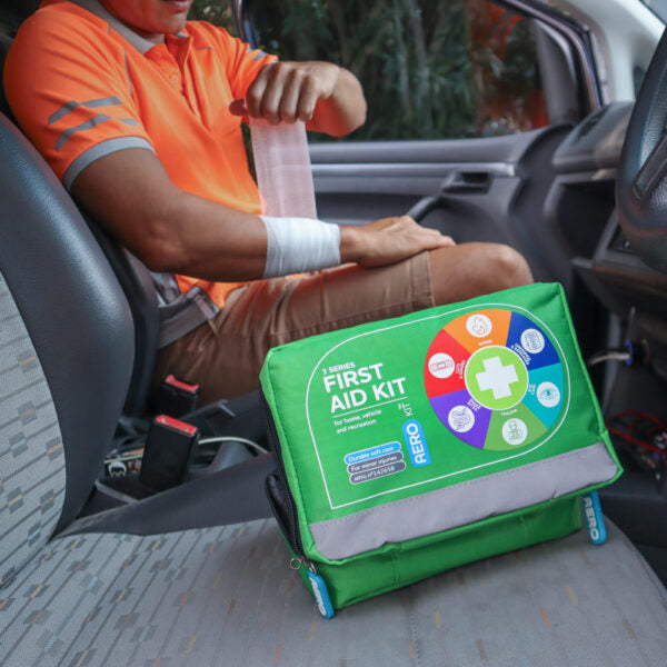 AEROKIT 3 Series First Aid Kit – Green Softpack | Portable, Latex-Free, Refillable | Home, Vehicle & Outdoor Safety