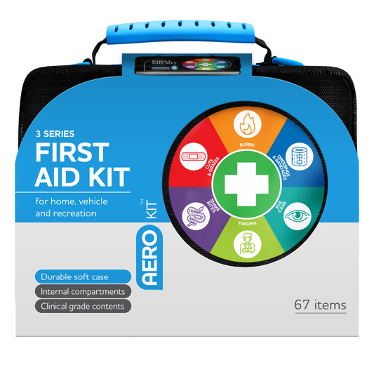 AEROKIT 3 Series First Aid Kit – Black Softpack | Portable, Latex-Free, Refillable | Home, Vehicle & Outdoor Safety