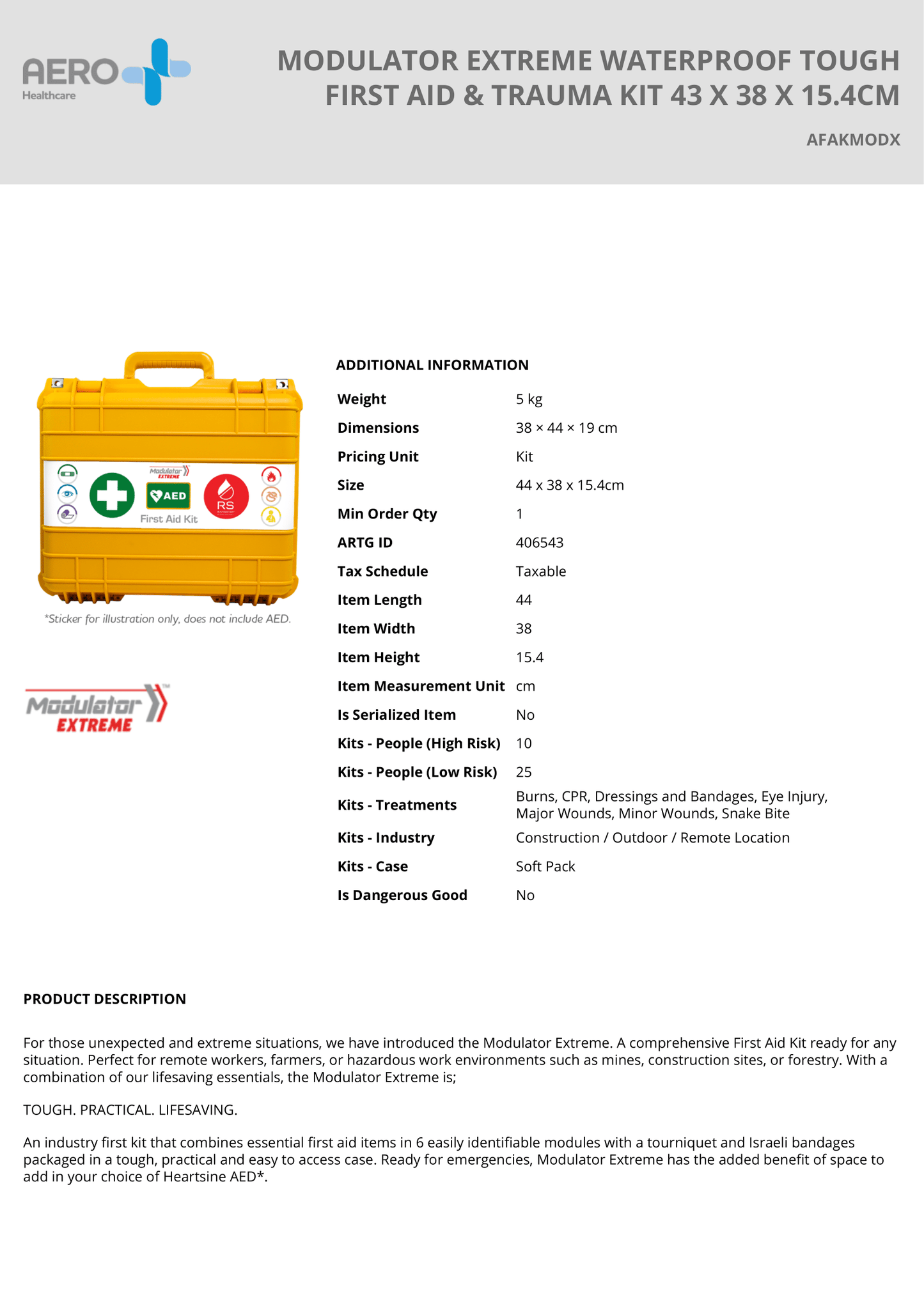 Extreme Waterproof First Aid & Trauma Kit – Rugged Case with Tourniquet, 6 Modular Packs, Ideal for Remote & High-Risk Worksites
