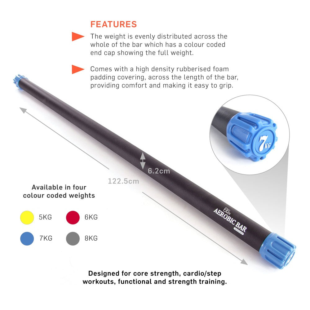 Premium Aerobic Weighted Exercise Bar -| Strength Training & Fitness Equipment