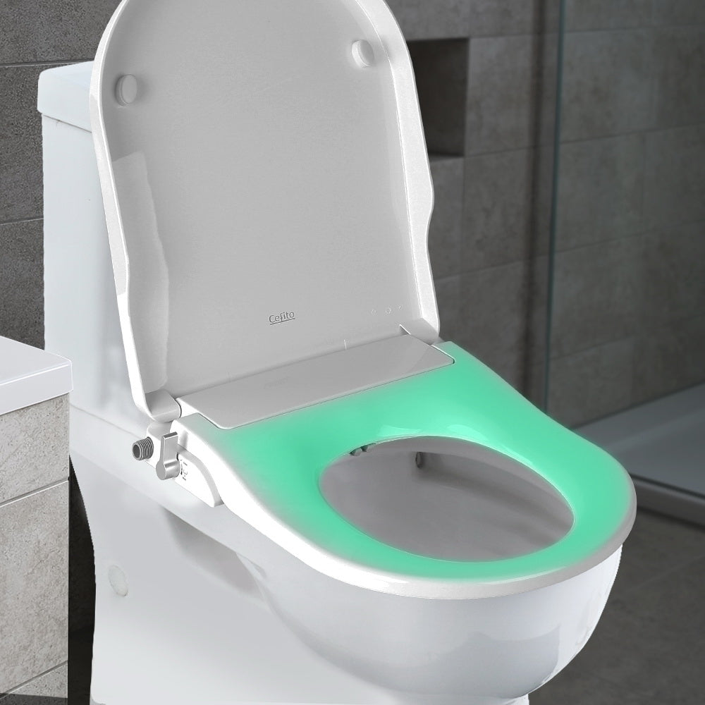 Non Electric Bidet Toilet Seat Cover Auto Smart Water Wash Dry