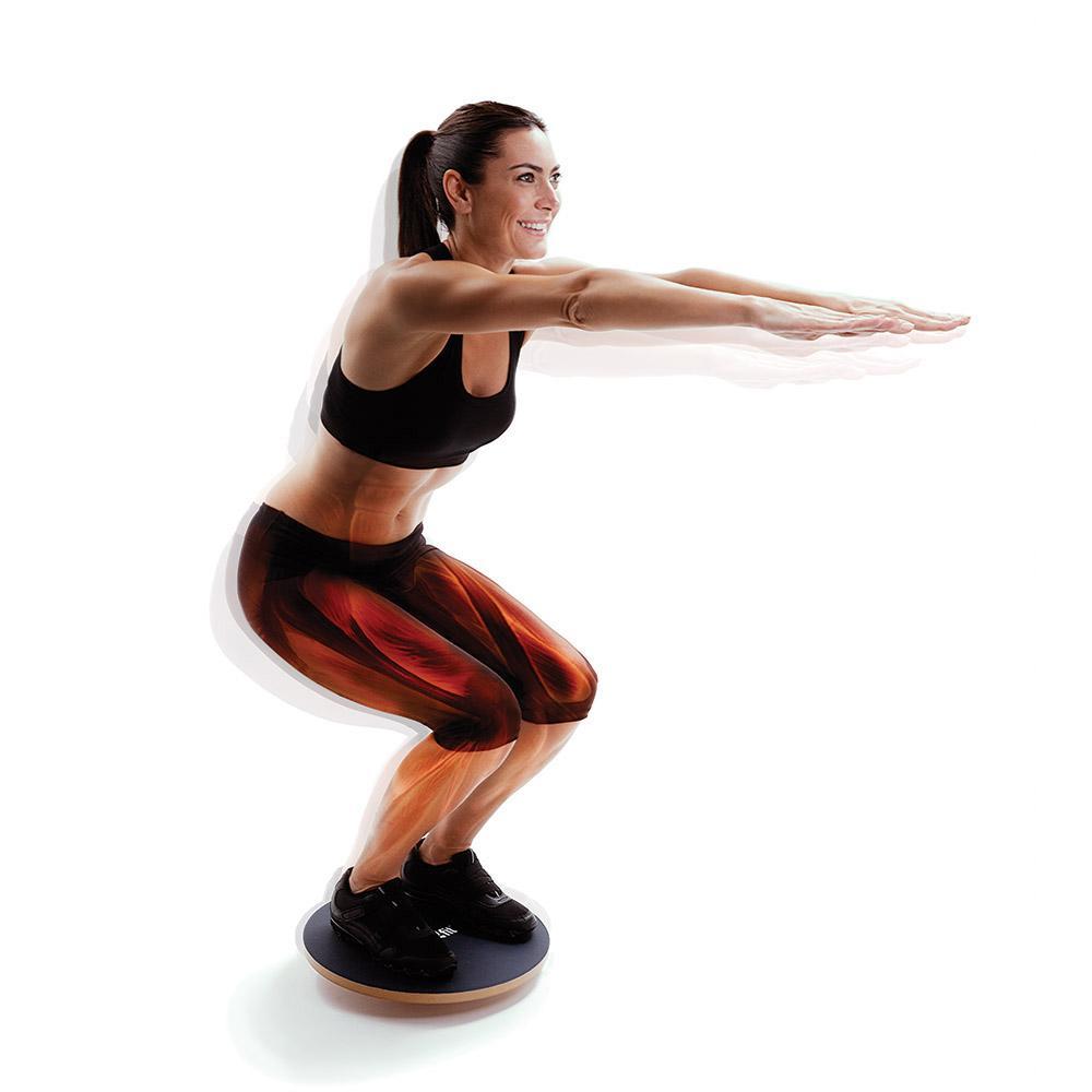 Wooden Balance Board with PVC Surface - 50cm Stability Trainer for Injury Recovery & Sport