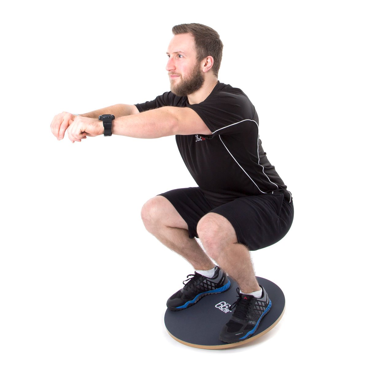 Wooden Balance Board with PVC Surface - 50cm Stability Trainer for Injury Recovery & Sport