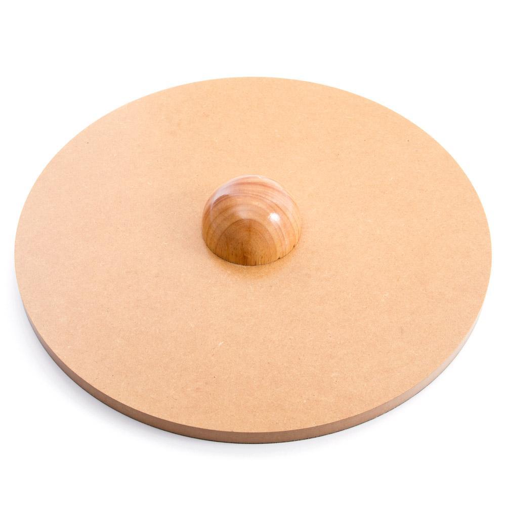 Wooden Balance Board with PVC Surface - 50cm Stability Trainer for Injury Recovery & Sport