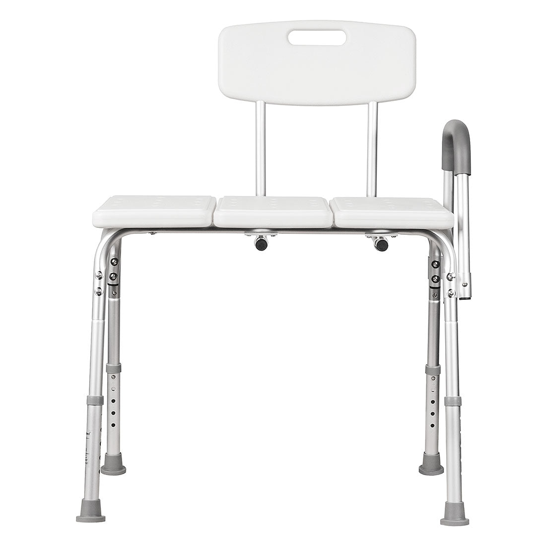 Adjustable Height Bath Transfer Bench with Backrest & Removable Arm - Safe & Comfortable Shower Support
