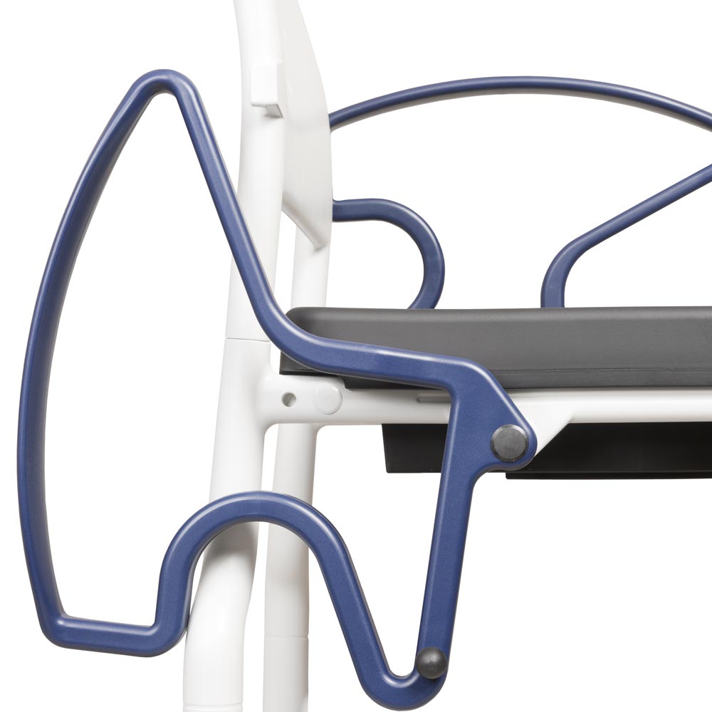 Rebotec Berlin Mobile Commode Chair - Comfort & Dignity for Immobilised Patients with Adjustable Height & Swivel Castors