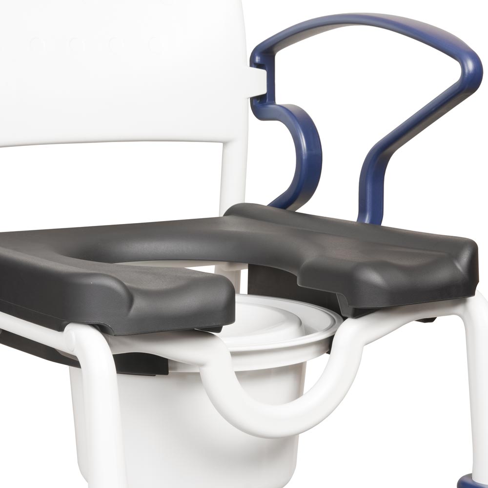 Rebotec Berlin Mobile Commode Chair - Comfort & Dignity for Immobilised Patients with Adjustable Height & Swivel Castors