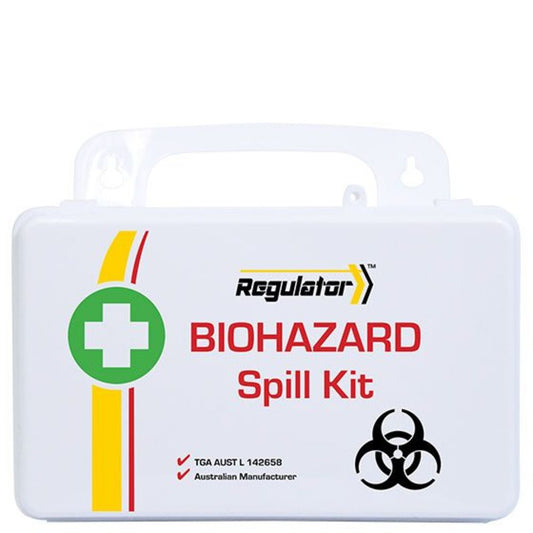Regulator Biohazard Spill Kit – Plastic Case | Safe Bodily Fluid Clean-Up with PPE