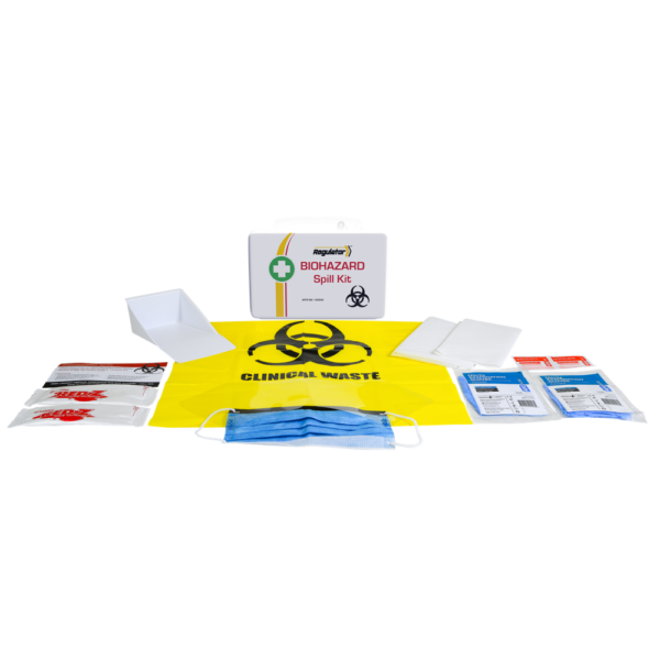 Regulator Biohazard Spill Kit – Plastic Case | Safe Bodily Fluid Clean-Up with PPE