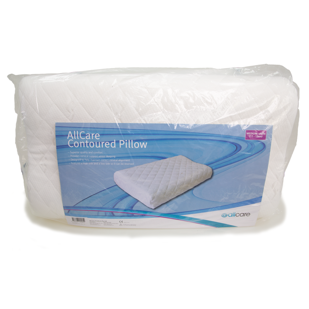 Therapeutic Contoured Pillow - Firm, Small, Cervical Support, Washable, Dual Height, Ideal for Adults
