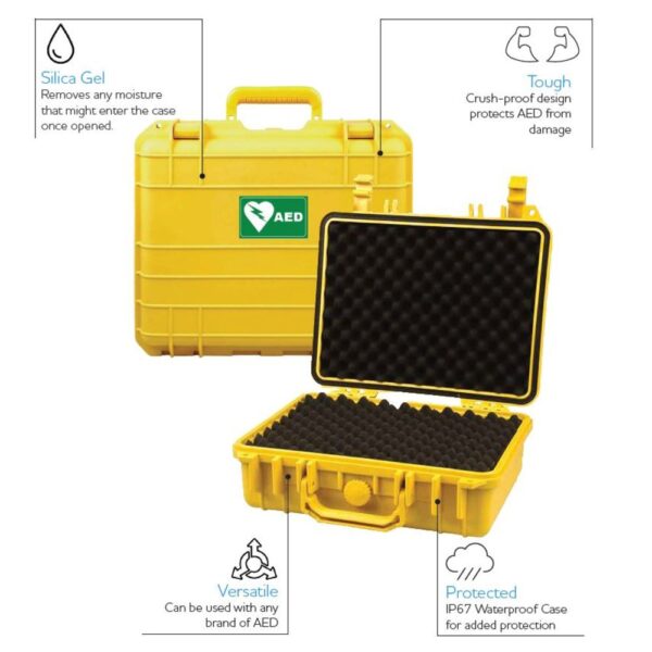 CARDIACT Large Waterproof Tough AED Case 43 x 38 x 15.4cm (Yellow)