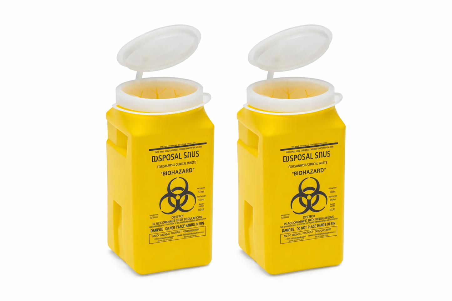 Sharps Container 1.4L – Steel Sharps Disposal Bin with 2 Inserts