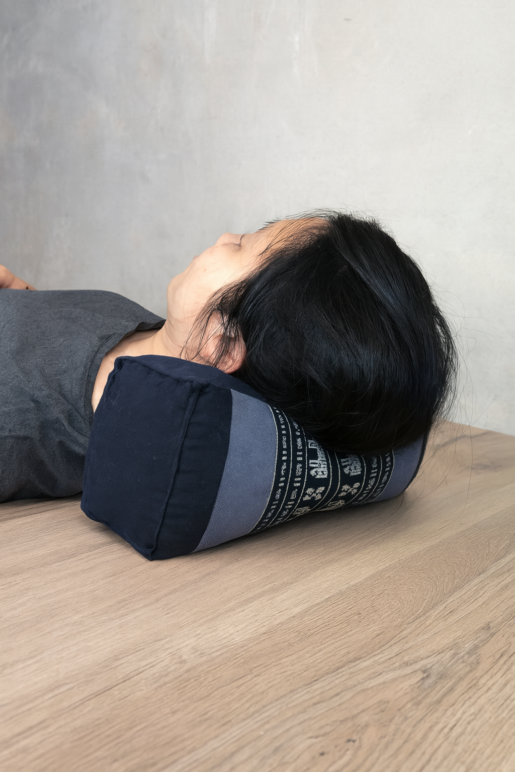 Handmade Bone Shape Neck Pillow – Thai Meditation Cushion Filled with Organic Kapok